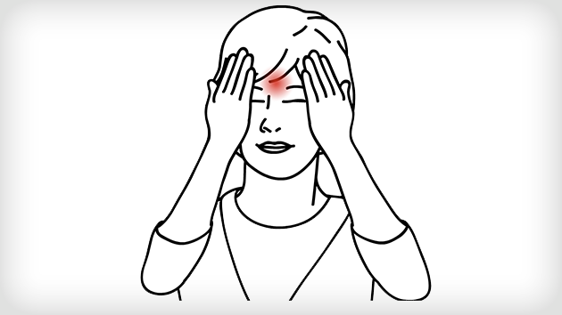 Location of sphenoid sinus deep inside a woman's head