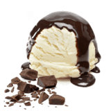 vanilla ice cream with chocolate and hot fudge
