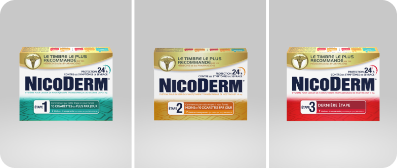 Un groupe de produits Nicoderm