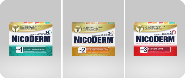 Un groupe de produits Nicoderm