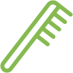 green hair brush