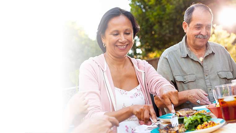 Family at picnic