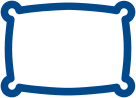 icône bleu d'une taie d'oreiller