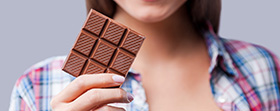 Woman holding chocolate