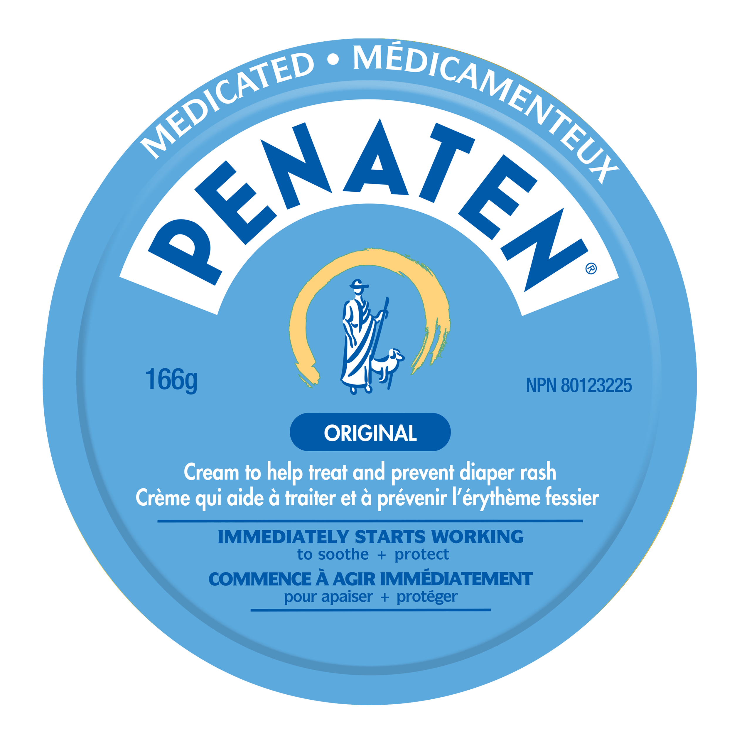 Front shot of PENATEN® Original Medicated Diaper Rash Cream Product, 166g