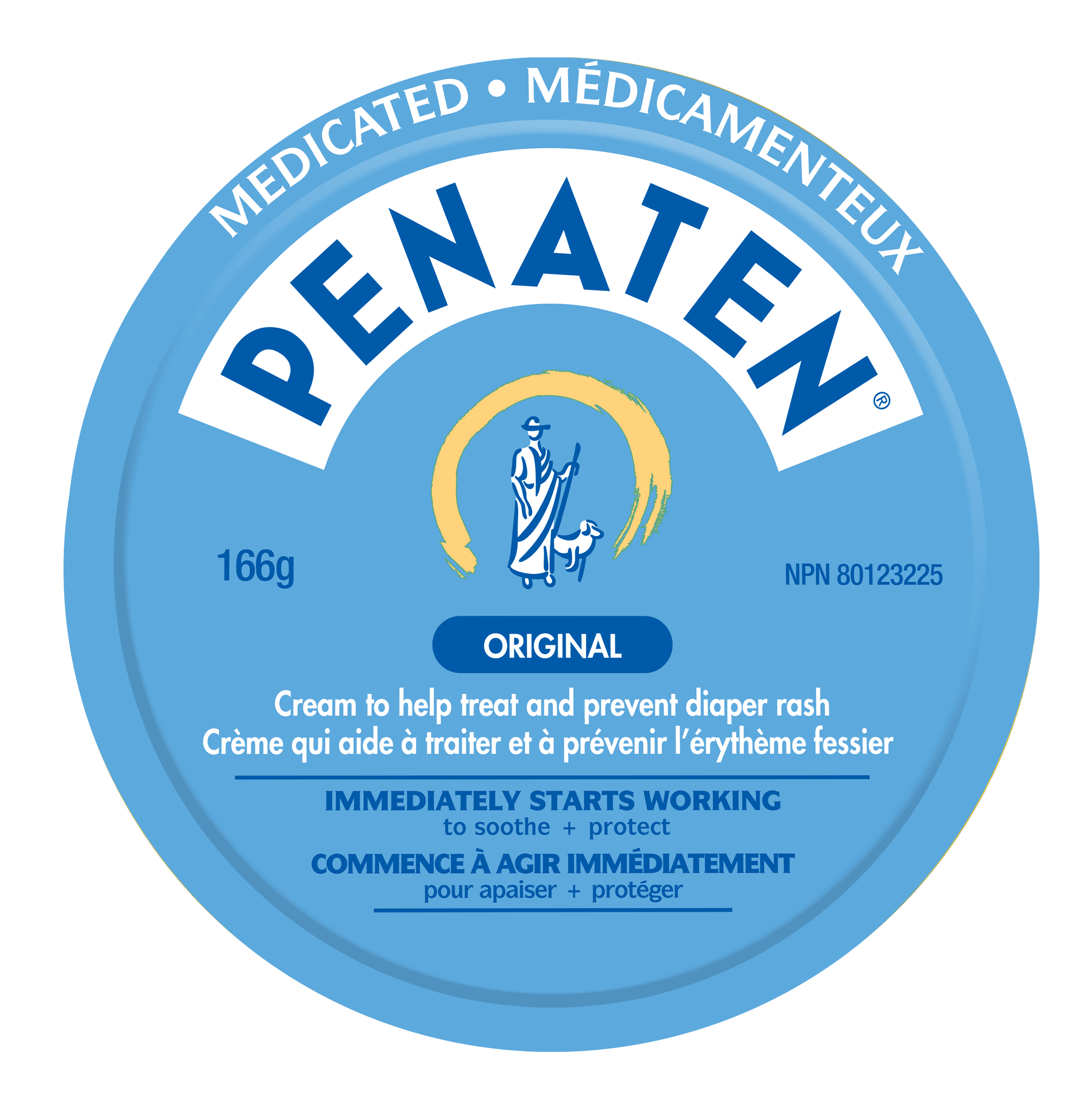 Front shot of PENATEN® Original Medicated Diaper Rash Cream Product, 166g