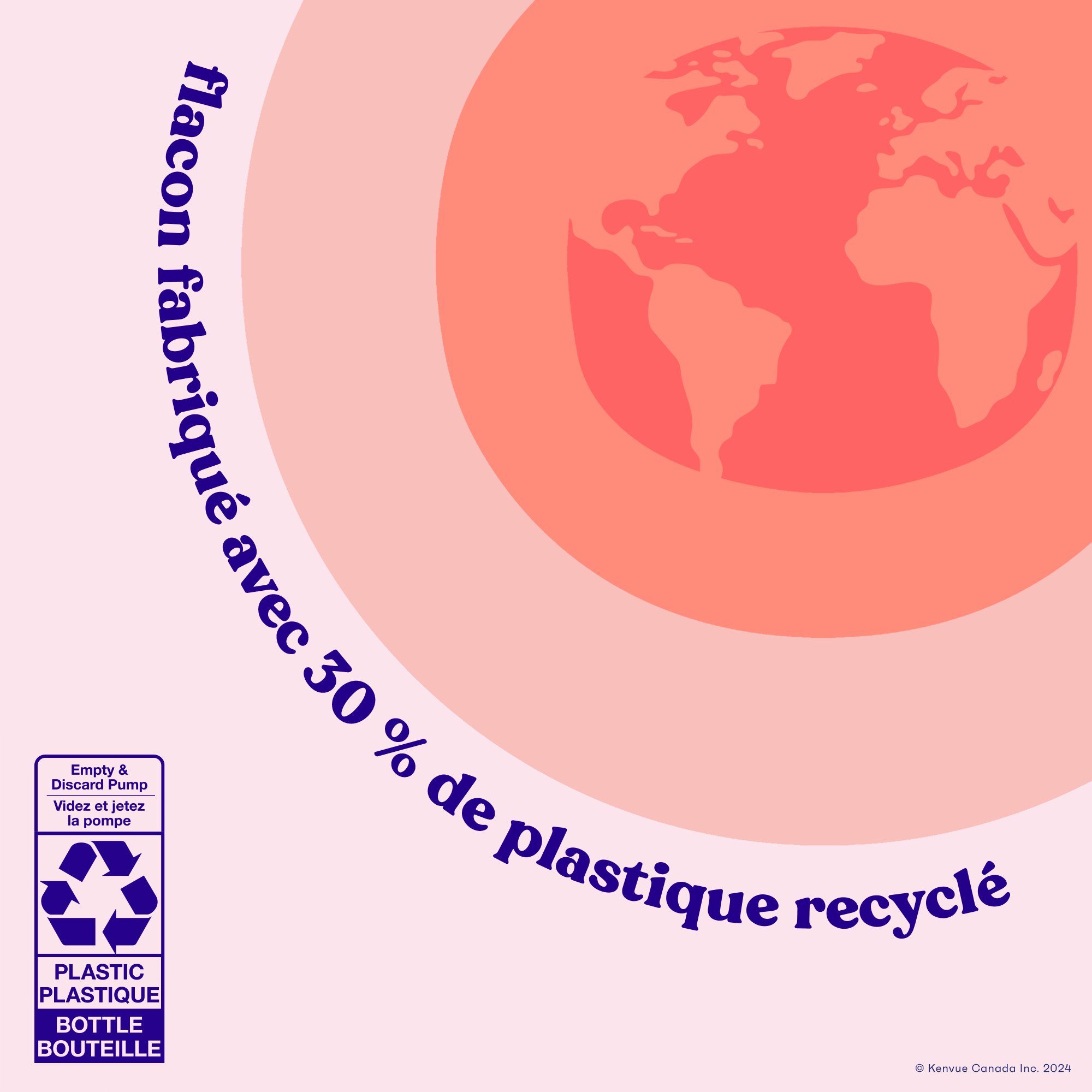 Icônes de recyclage et de globe sur fond rose