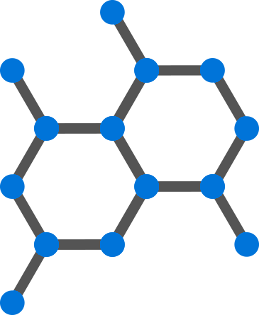 structure hexagonale mauve d'une molécule