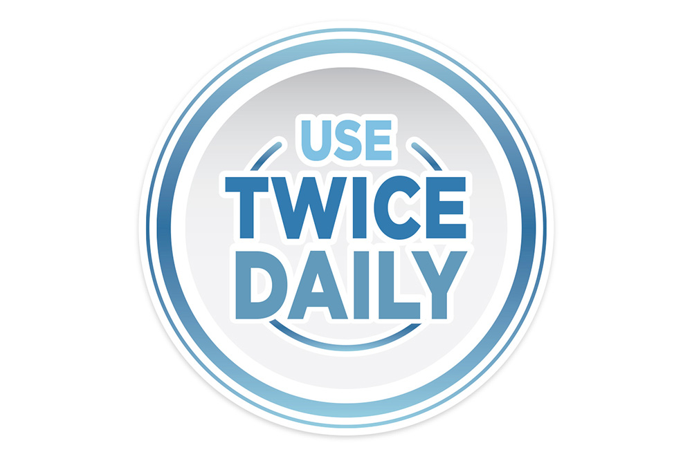 use twice daily instruction icon for rogaine