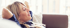 Woman relaxing on a couch