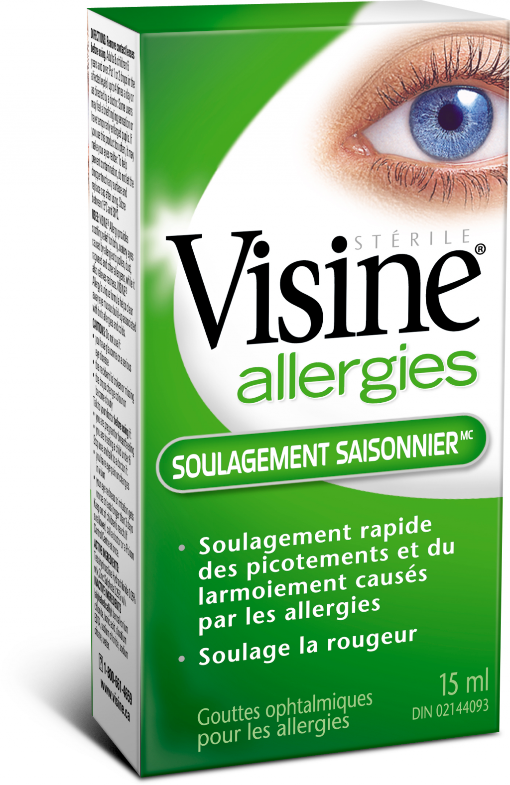 Une boîte de gouttes VISINE® Allergies, SOULAGEMENT SAISONNIER®, 15 ml