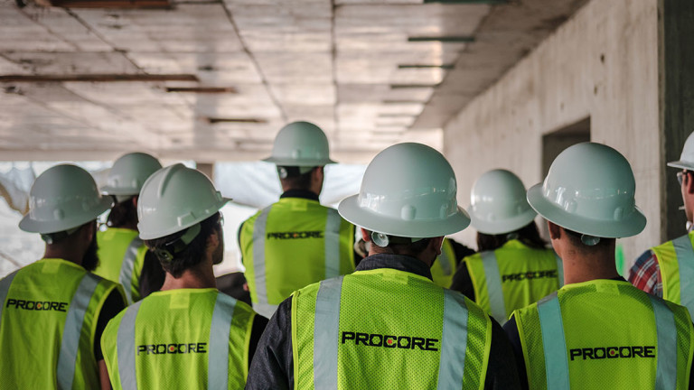 Construction workers protected with Procore's equipment