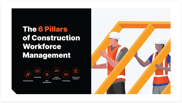 The 6 Pillars of Construction Workforce Management eBook cover image