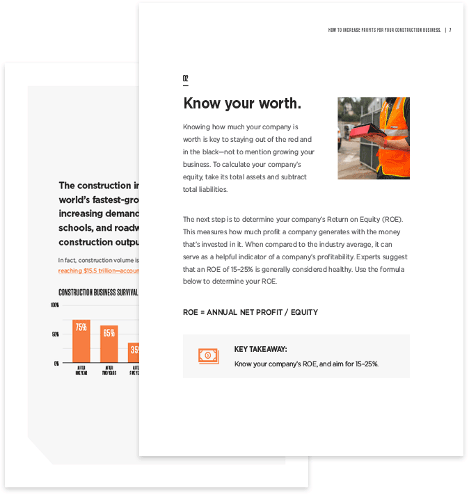 Interior pages of How To Increase Profits For Your Construction Business Ebook