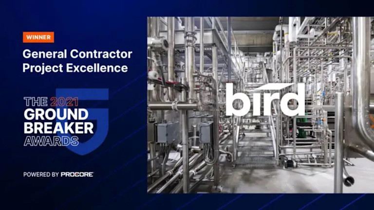 Bird: General Contractor Project Excellence winner of the 2021 Groundbreaker awards