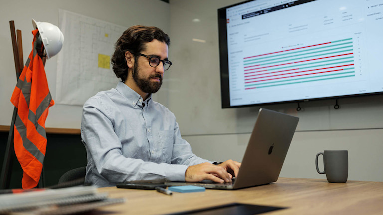 Man using a laptop