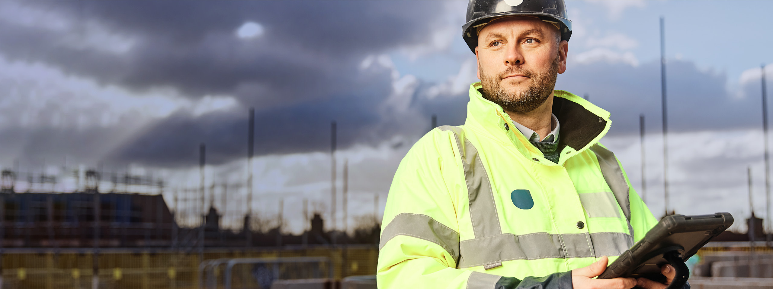 Contractor looking over the construction site