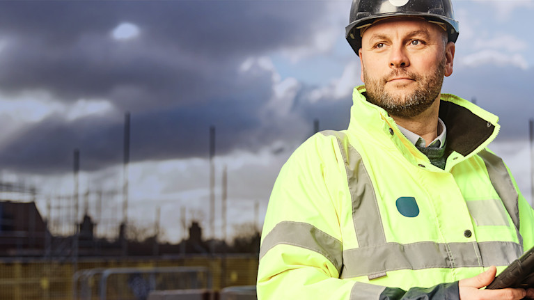 Contractor looking over the construction site