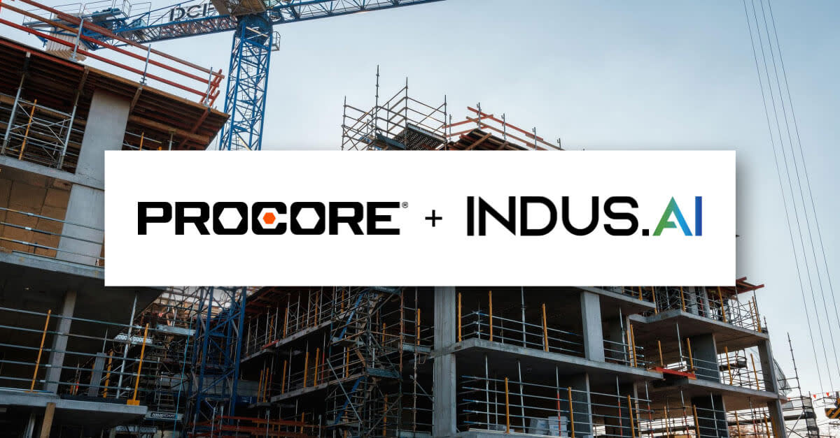 Procore Indus.ai acquisition announcement graphic