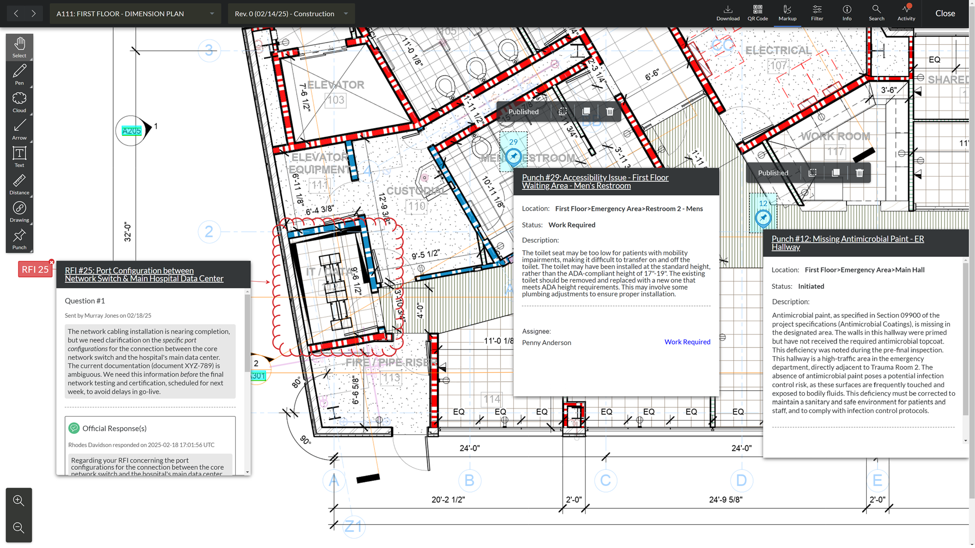 Screen capture of Procore's Drawing tool