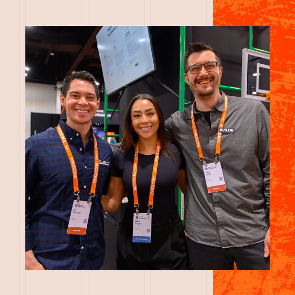 Three Groundbreak sponsors smiling for the camera