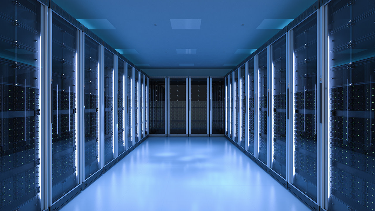 A data center's hallway