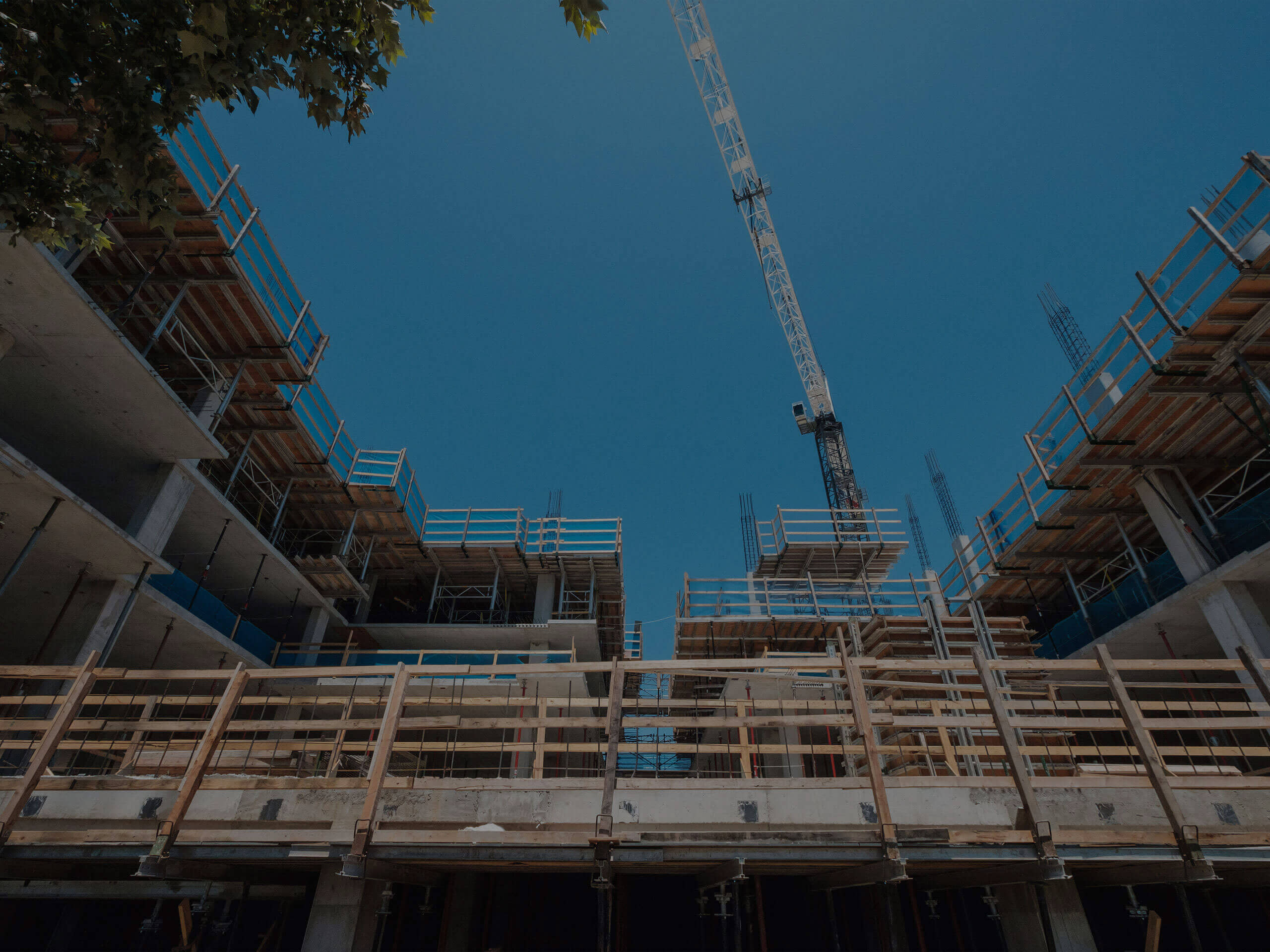 Scaffolding on a construction site