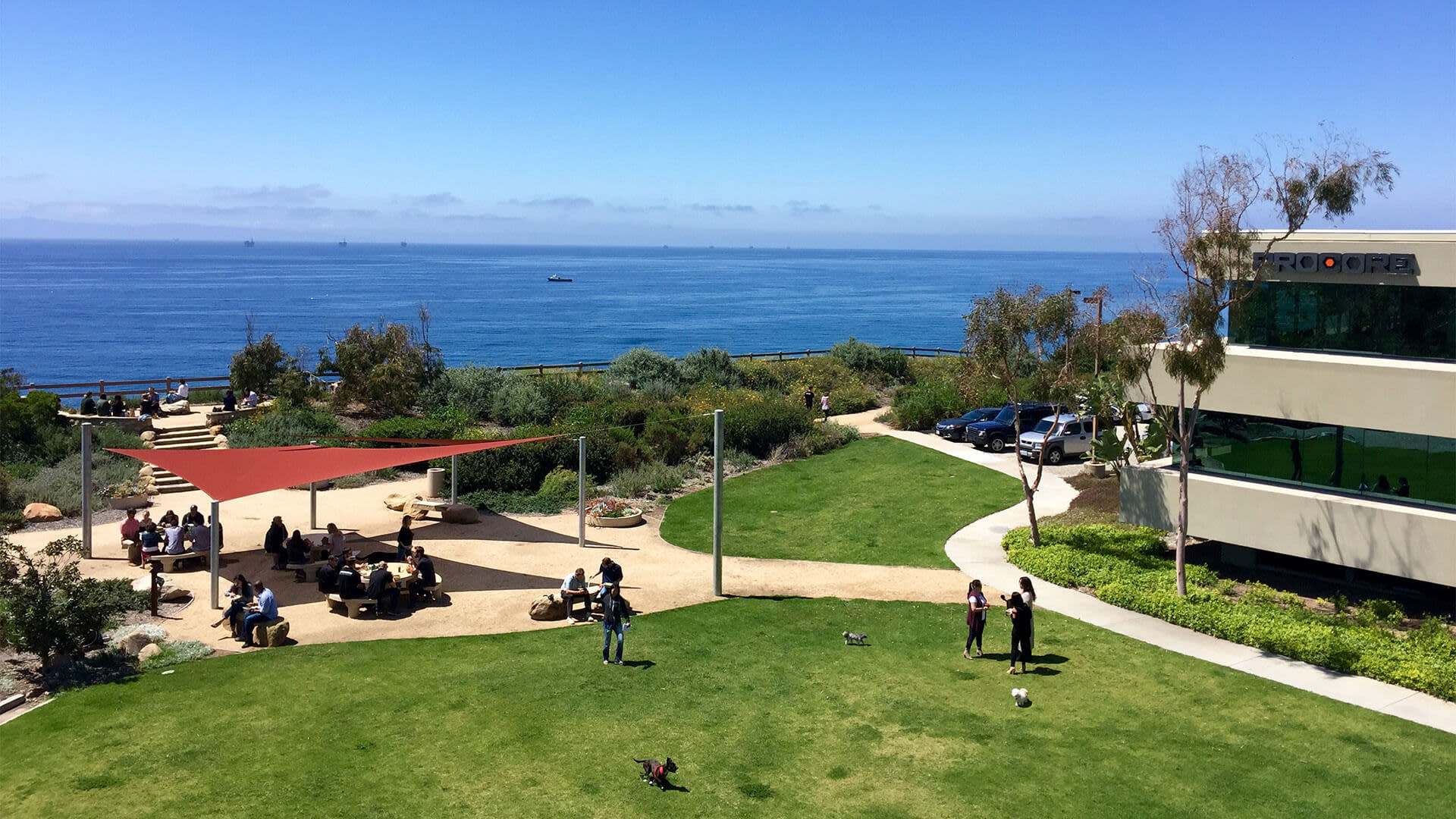 Aerial view of Procore's offices