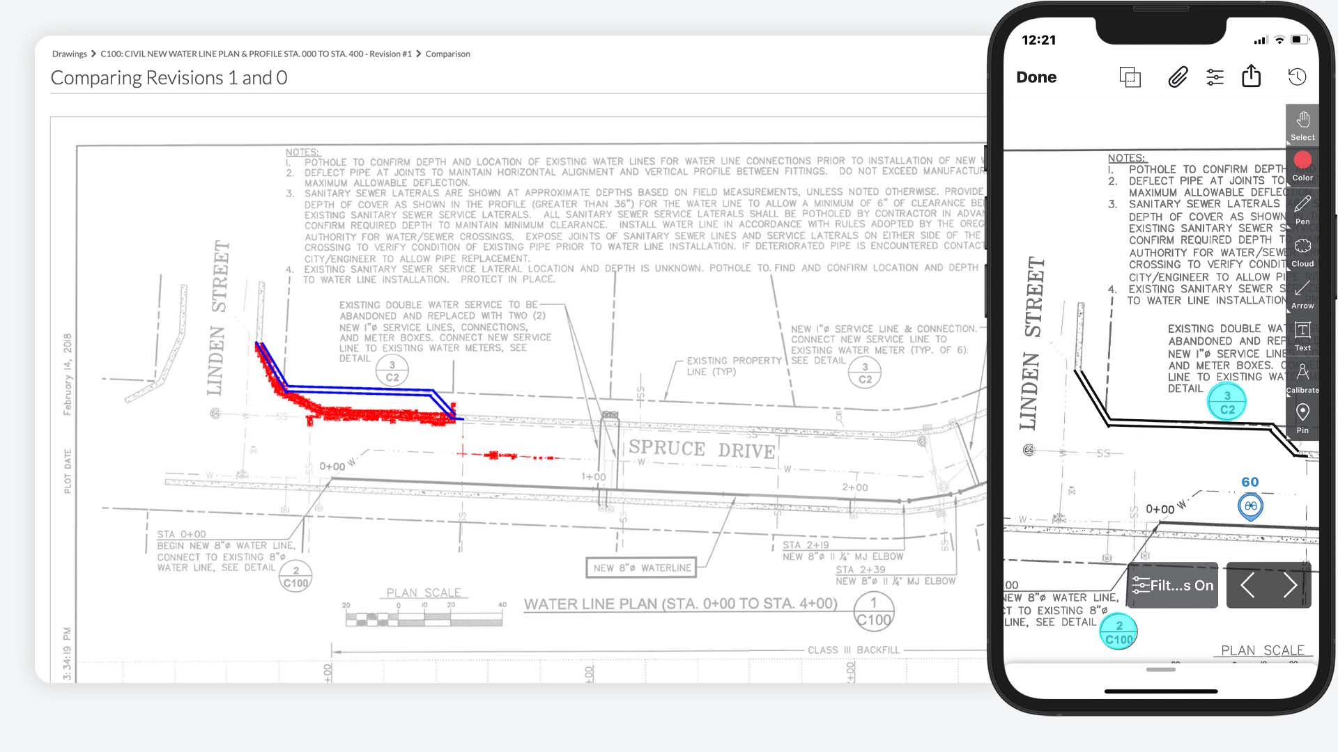 Procore's Drawing screen