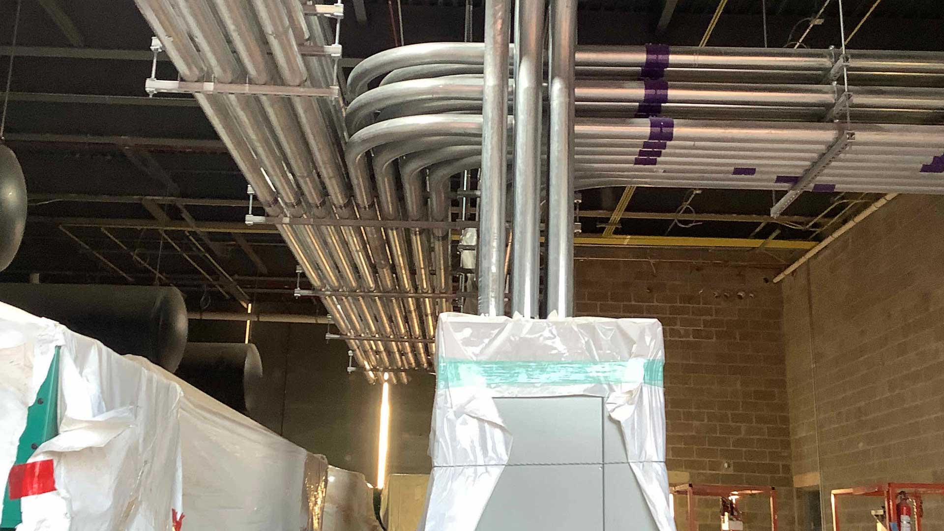 electrical panels being set up