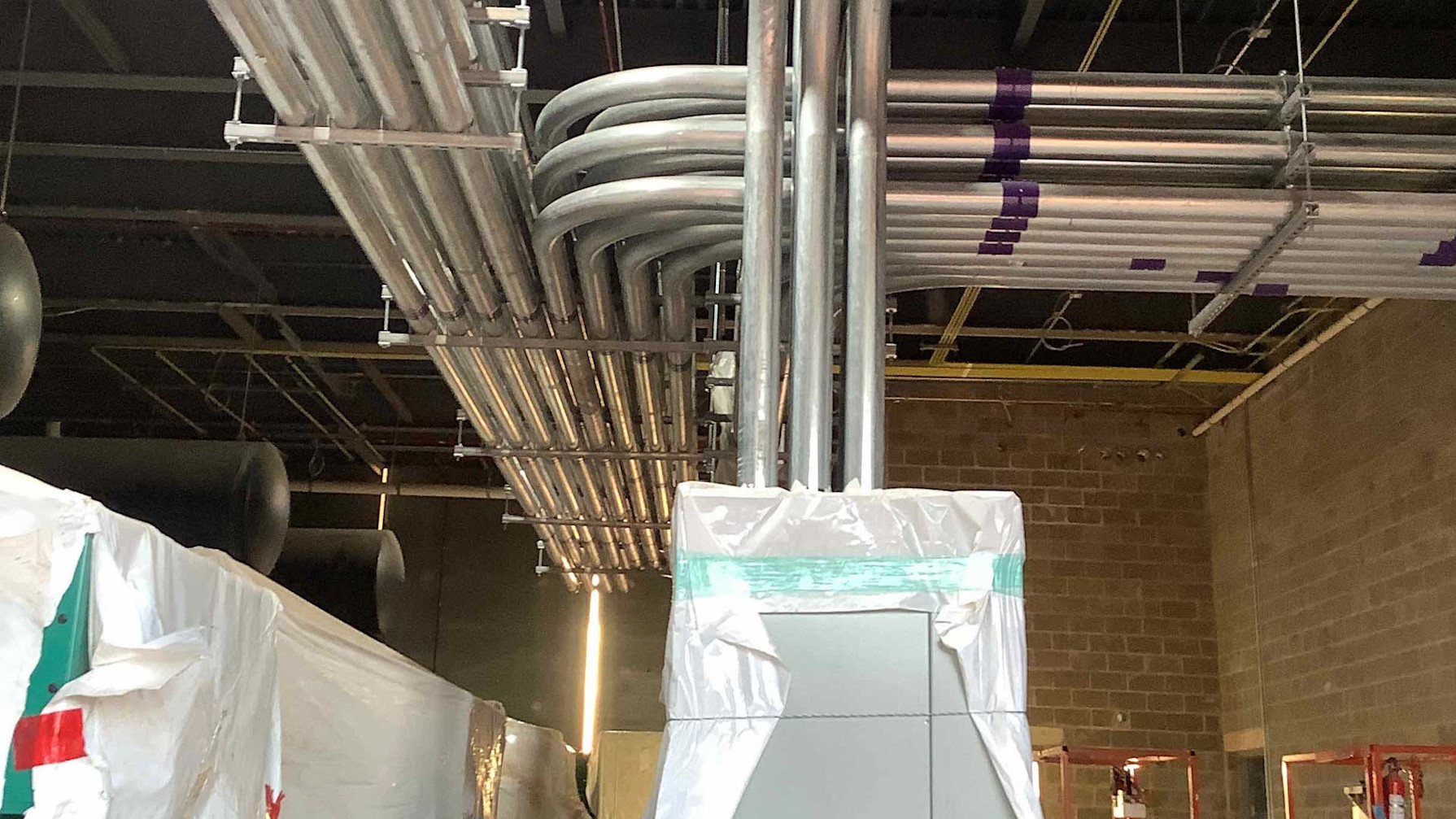 electrical panels being set up