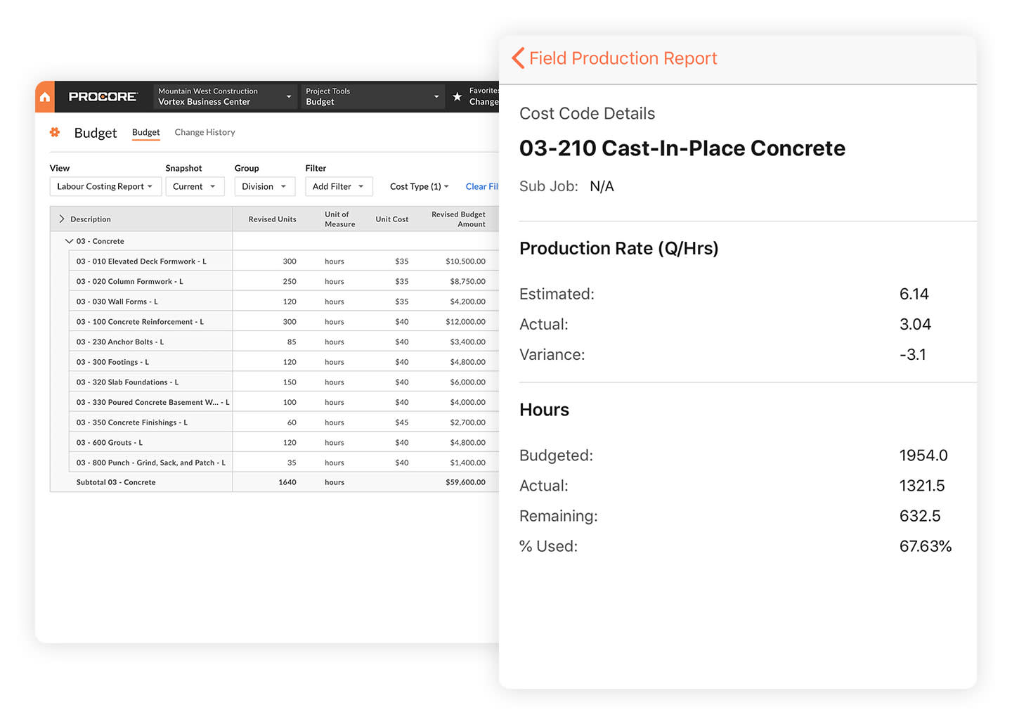 Field Productivity App screen