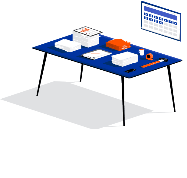 Illustration of a office desk