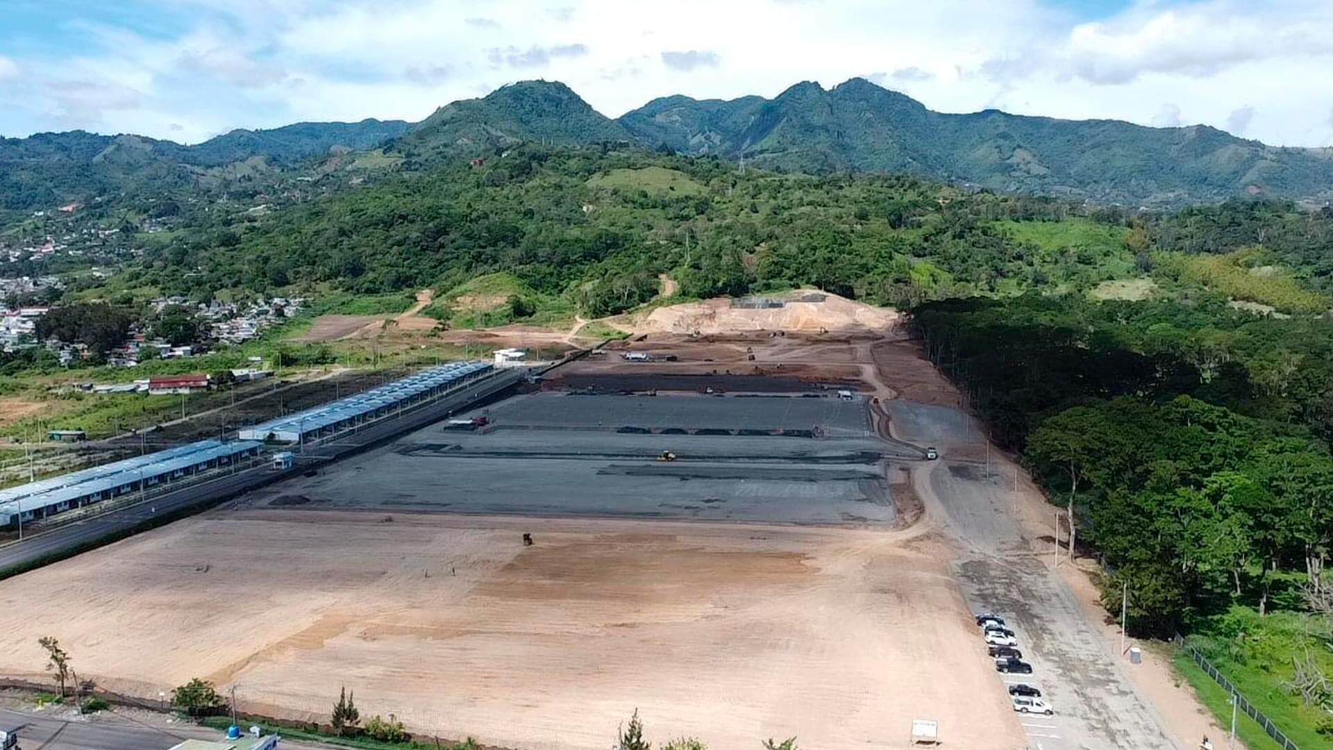 Aerial view of an empty construction site