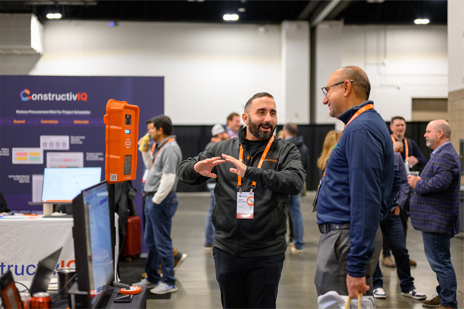 Two men having a conversation at Groundbreak conference