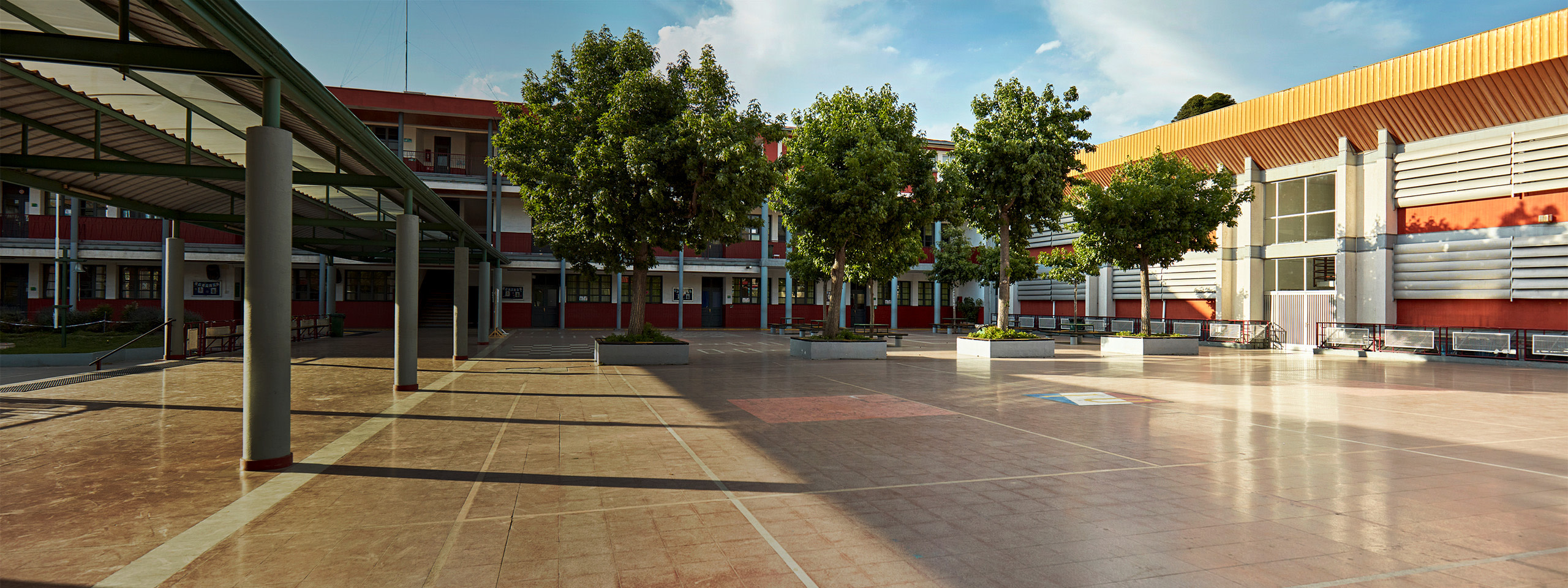 An empty school backyard