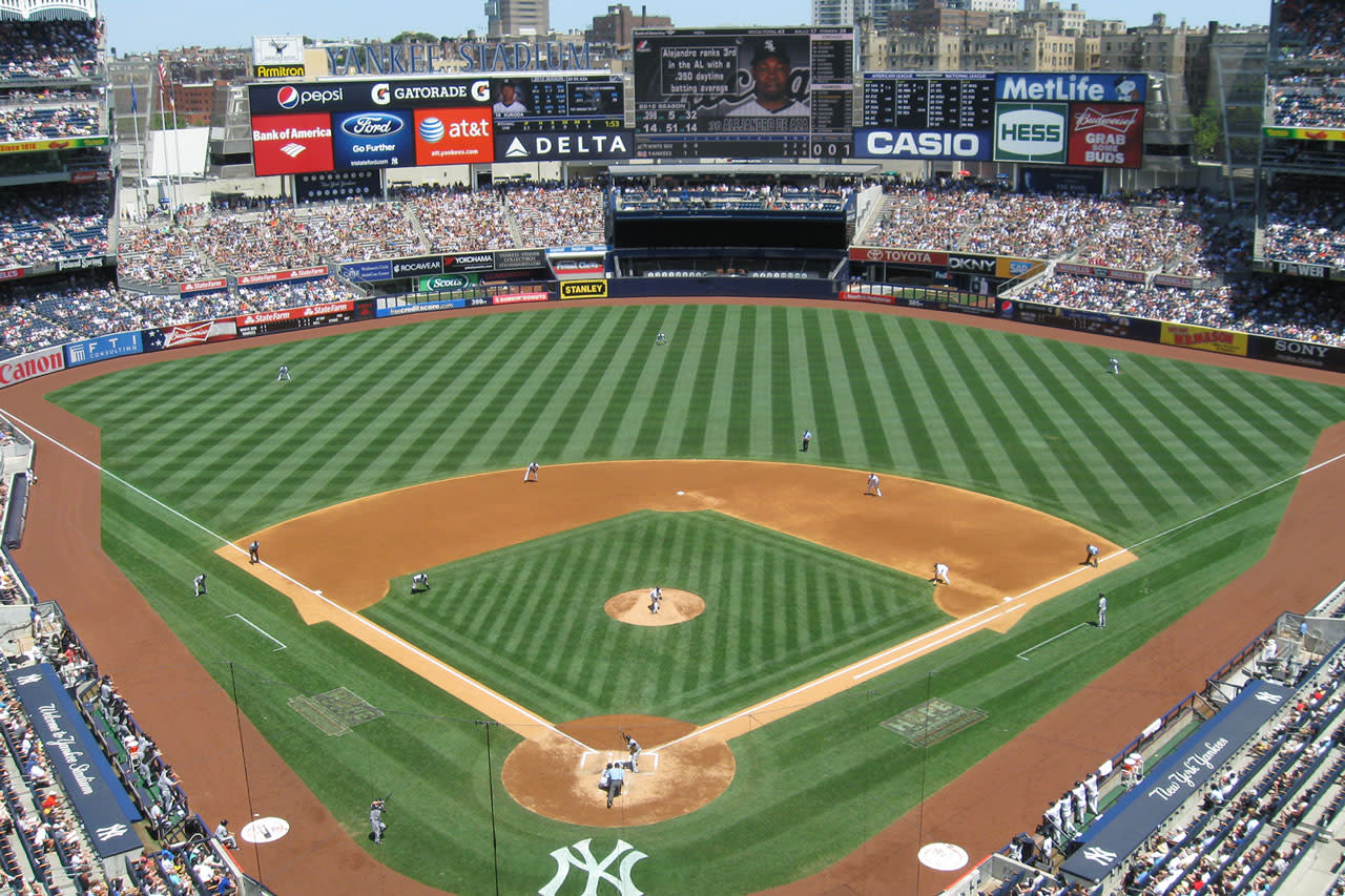 Aerial view of the inside of Yankee Stadium