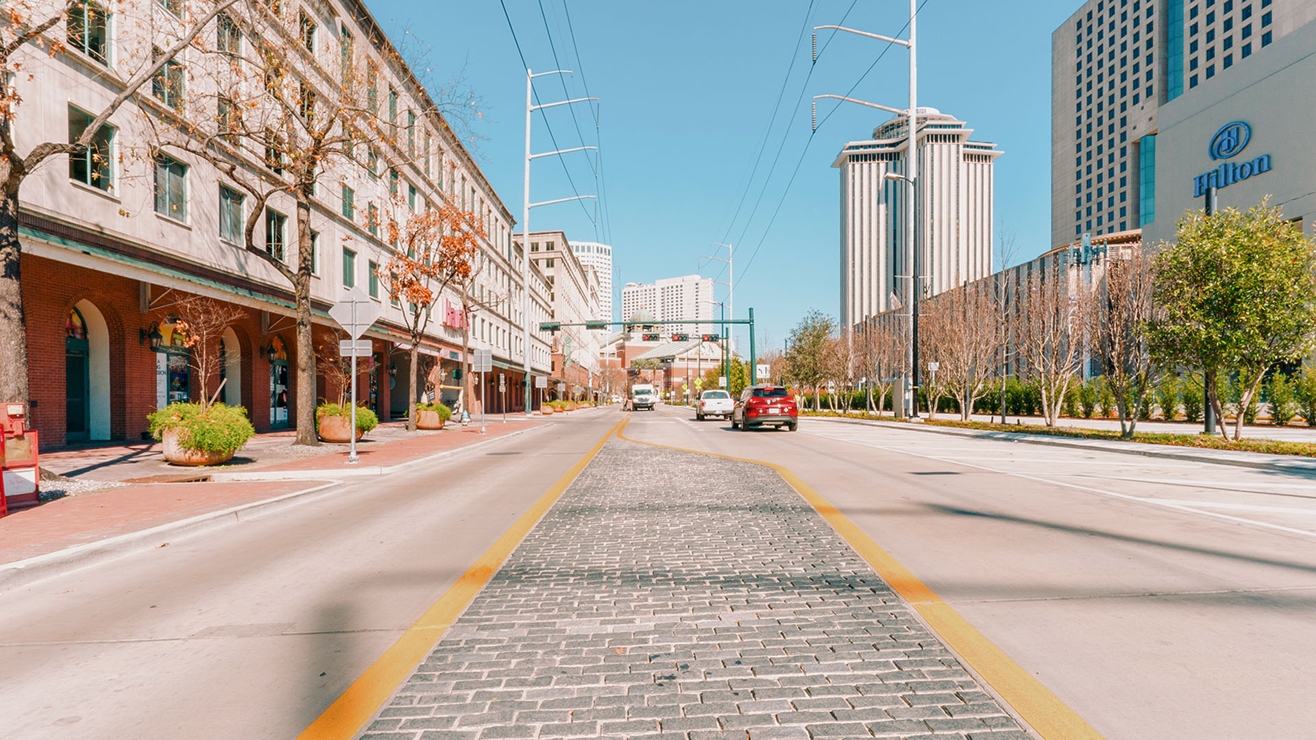 Aerial view of the New Orlean's bridge