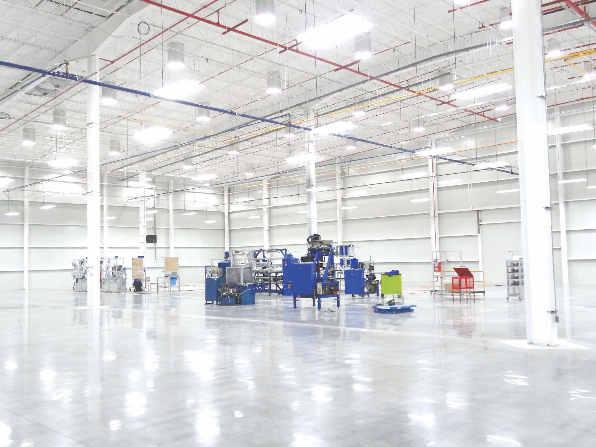 Large and bright factory interior, recently completed