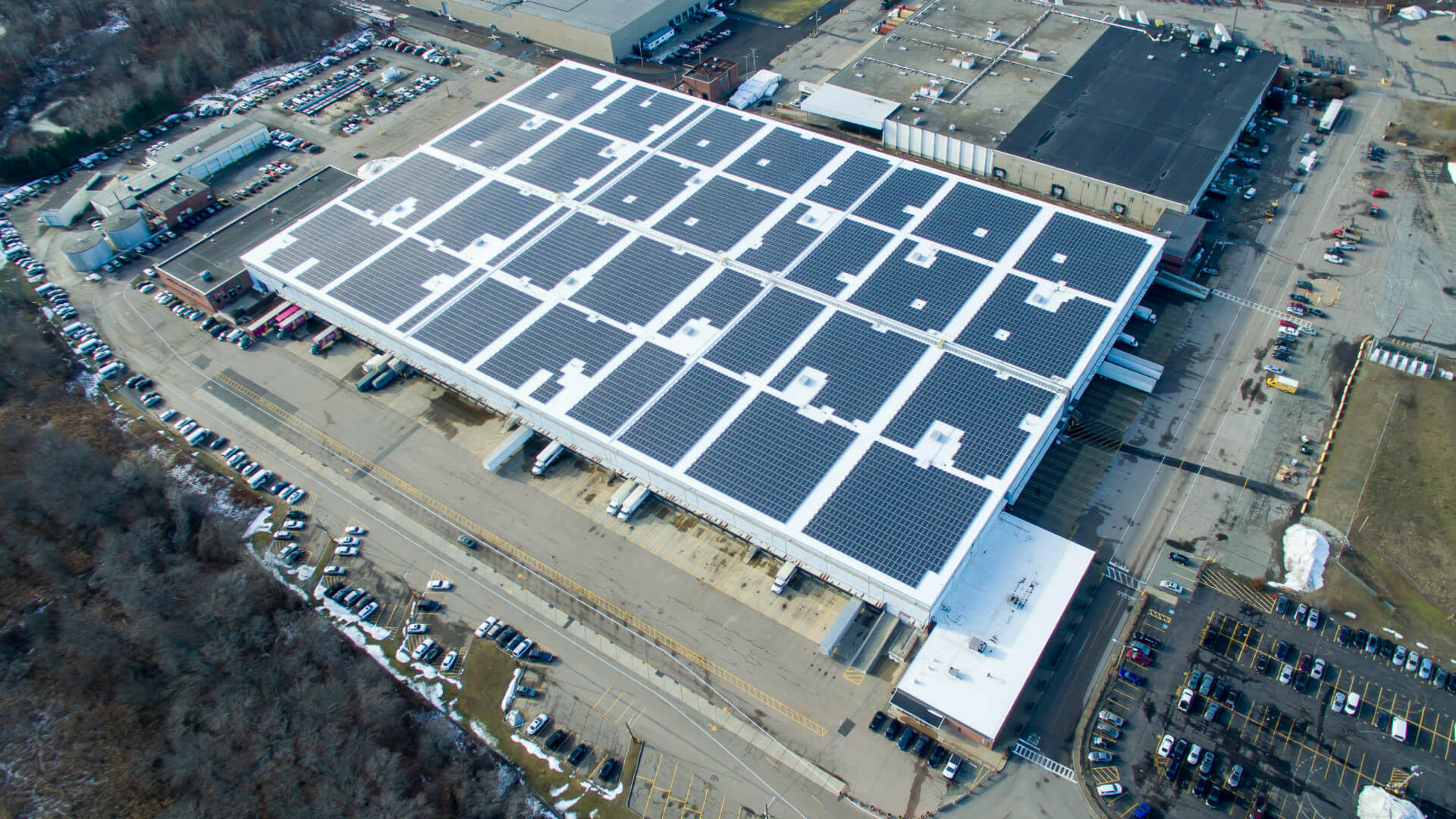 Arial view of a Solar array built by Borrego Solar