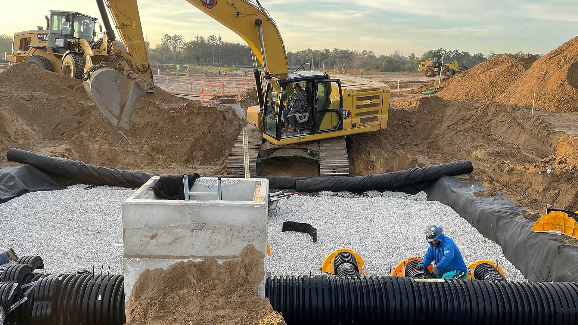 Excavator on a construction site