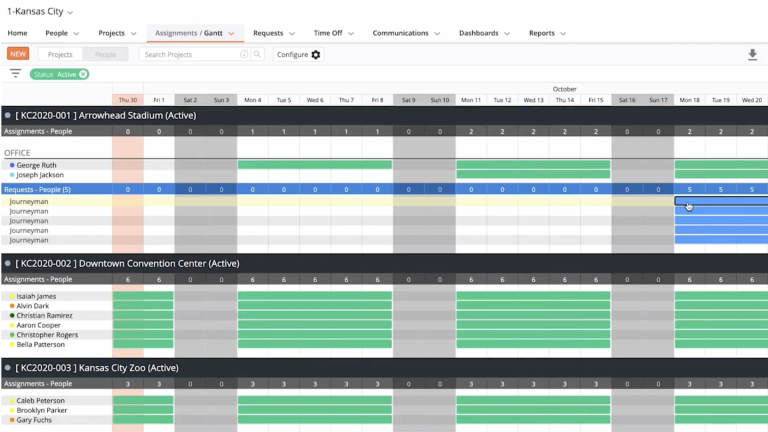 Procore Workforce Planning Product Screen