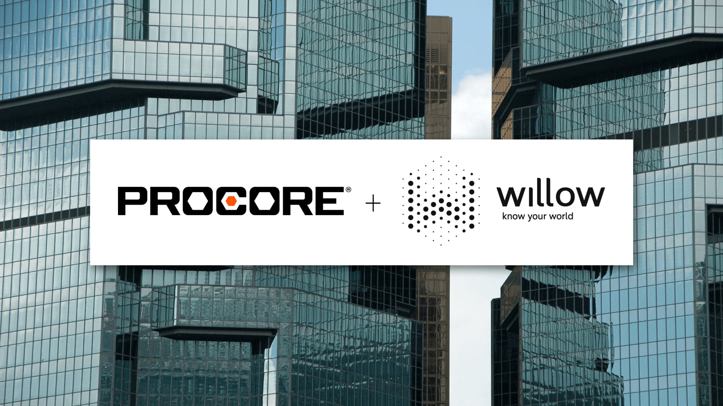 Procore + Willow logos lockup