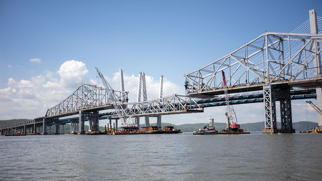 Bridge over the sea under construction