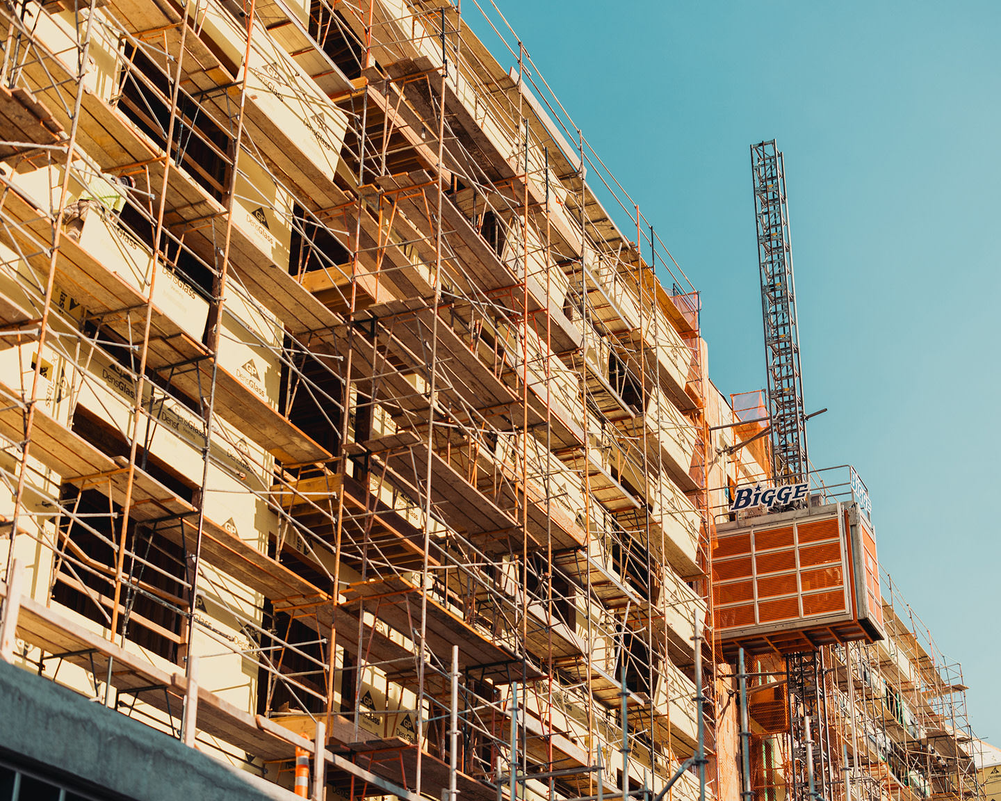 Cranes on a construction job site