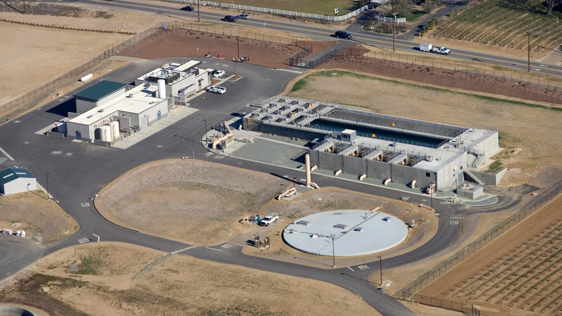 arial view of Industrial treatment plant