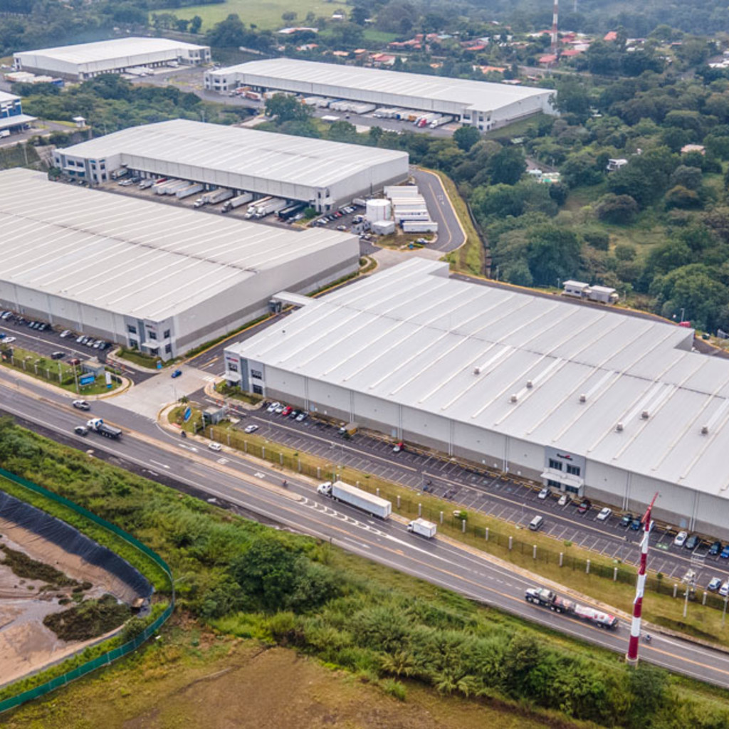 Aerial view of a company's headquarters