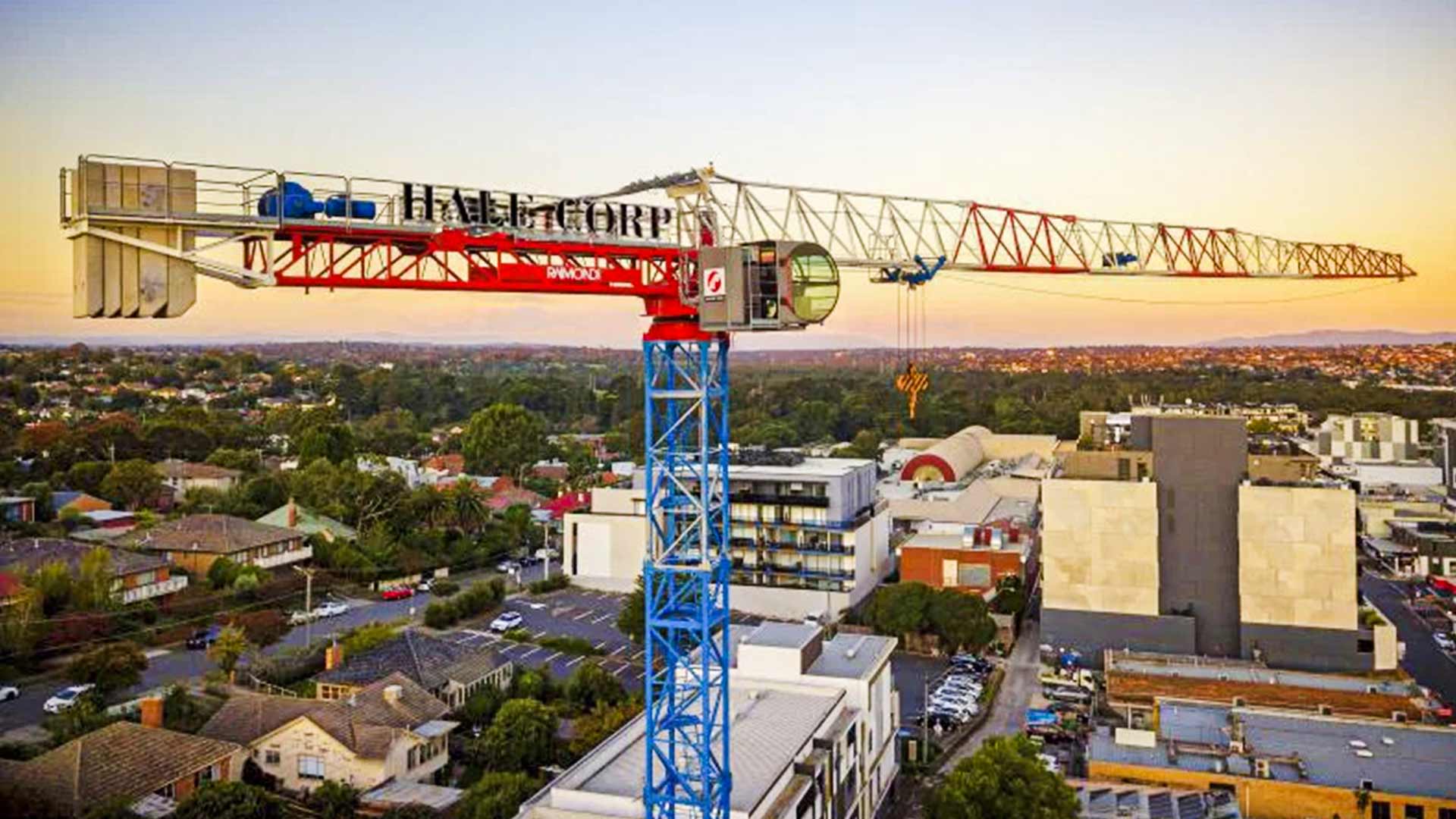 Aerial shot of a crane