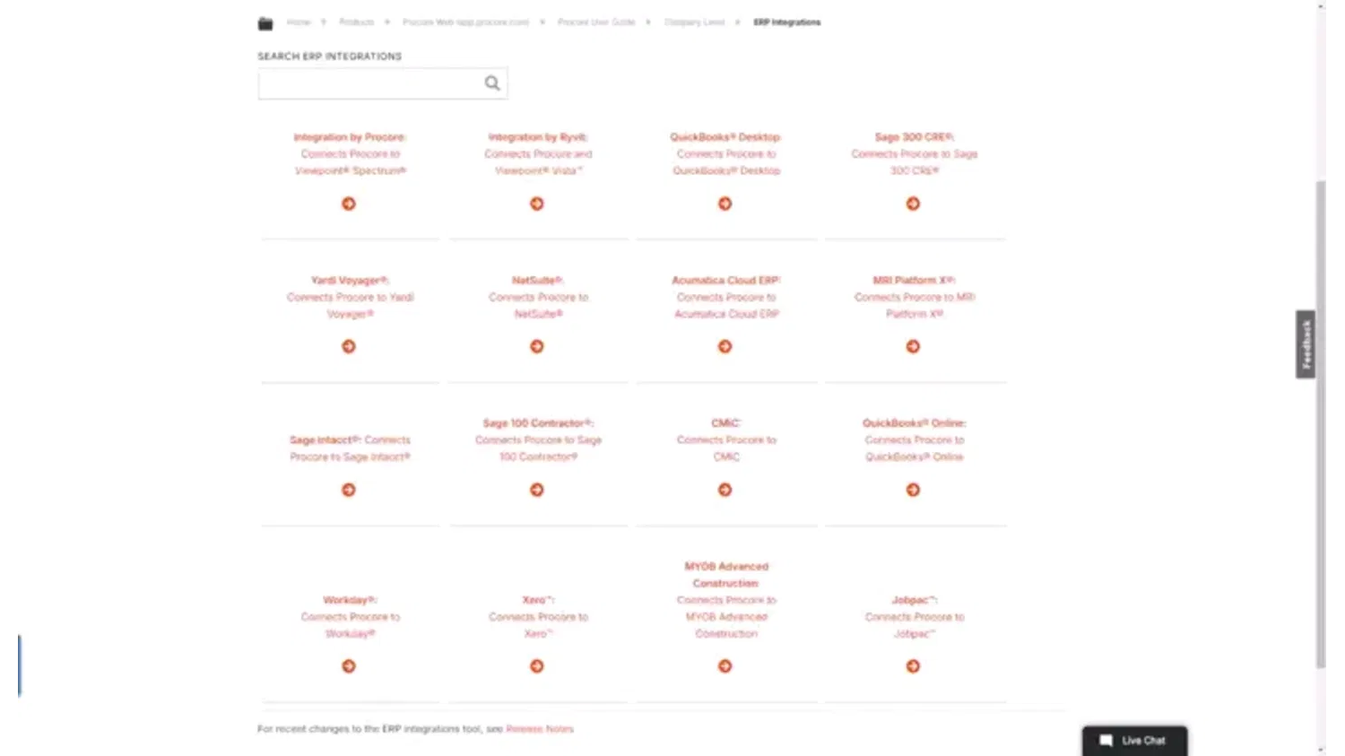Animation of Procore's Accounting Integrations product UI