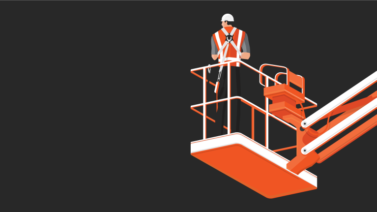 Illustration of crane operator